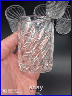 6 Verres Gobelets en Cristal de BACCARAT modèle BAMBOU TORS, H 8 cm, signé