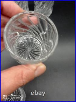 6 Verres Gobelets en Cristal de BACCARAT modèle BAMBOU TORS, H 8 cm, signé