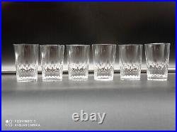 6 Verres Gobelets en Cristal de BACCARAT modèle Richelieu, H 8 cm, signé