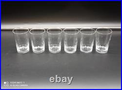 6 Verres Gobelets en Cristal de BACCARAT modèle Richelieu, H 8 cm, signé