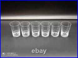 6 Verres Gobelets en Cristal de BACCARAT modèle Richelieu, H 8 cm, signé