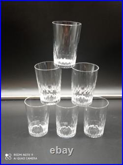 6 Verres Gobelets en Cristal de BACCARAT modèle Richelieu, H 8 cm, signé
