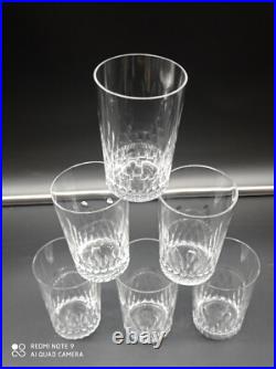 6 Verres Gobelets en Cristal de BACCARAT modèle Richelieu, H 8 cm, signé
