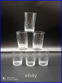 6 Verres Gobelets en Cristal de BACCARAT modèle Richelieu, H 8 cm, signé