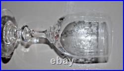 6 Verres à Vin Blanc Cristal de Baccarat Décor Guirlande et Fleur