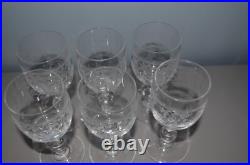 6 Verres à Vin Blanc Cristal de Baccarat Décor Guirlande et Fleur