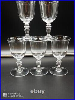 6 Verres à Vin Blanc en Cristal de BACCARAT modèle VENCE, signé, H 12,5 cm