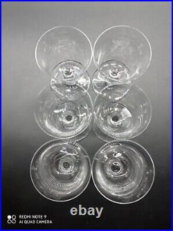 6 Verres à Vin Blanc en Cristal de BACCARAT modèle VENCE, signé, H 12,5 cm