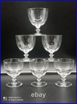 6 Verres à Vin Rouge en Cristal de BACCARAT modèle ROHAN UNI, signé, H 10 cm