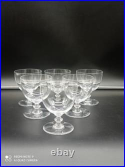 6 Verres à Vin Rouge en Cristal de BACCARAT modèle ROHAN UNI, signé, H 10 cm