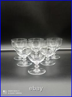 6 Verres à Vin Rouge en Cristal de BACCARAT modèle ROHAN UNI, signé, H 10 cm