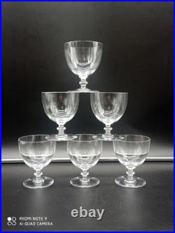 6 Verres à Vin Rouge en Cristal de BACCARAT modèle ROHAN UNI, signé, H 10 cm