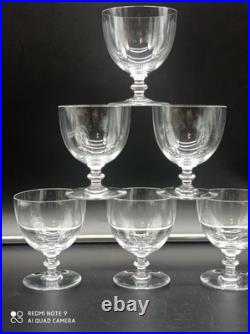 6 Verres à Vin Rouge en Cristal de BACCARAT modèle ROHAN UNI, signé, H 10 cm