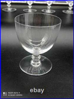 6 Verres à Vin Rouge en Cristal de BACCARAT modèle ROHAN UNI, signé, H 10 cm