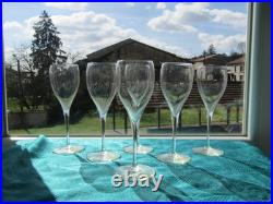 6 Verres à vin blanc en cristal de baccarat du modèle Saint Rémy