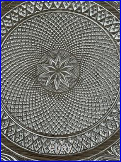 6 anciennes assiettes à dessert entremet en cristal signées Baccarat arabesque