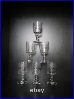 6 anciens verres à EAU cristal gravé Baccarat gravure 4770 étoiles fleur 15 cm 6 anciens verres à EAU cristal gravé Baccarat gravure 4770 étoiles fleur 15 cm