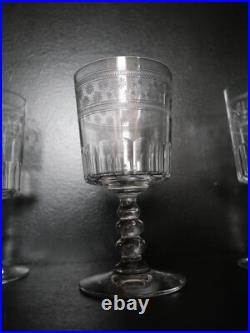 6 anciens verres à EAU cristal gravé Baccarat gravure 4770 étoiles fleur 15 cm 6 anciens verres à EAU cristal gravé Baccarat gravure 4770 étoiles fleur 15 cm