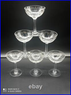 6 coupes à Champagne en Cristal de BACCARAT modèle Molière, 12,5 cm