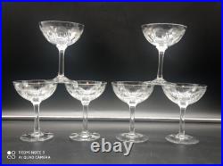 6 coupes à Champagne en Cristal de BACCARAT modèle Molière, 12,5 cm