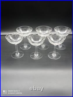6 coupes à Champagne en Cristal de BACCARAT modèle Molière, 12,5 cm