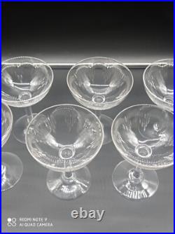 6 coupes à Champagne en Cristal de BACCARAT modèle Molière, 12,5 cm