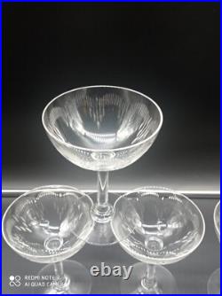 6 coupes à Champagne en Cristal de BACCARAT modèle Molière, 12,5 cm