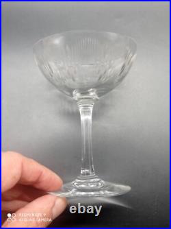 6 coupes à Champagne en Cristal de BACCARAT modèle Molière, 12,5 cm