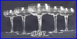 6 coupes à champagne cristal de Baccarat modèle Pompadour