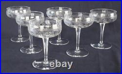6 coupes à champagne cristal de Baccarat modèle Pompadour
