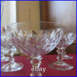 6 coupes a champagne en cristal de Baccarat signé modèle ARMAGNAC