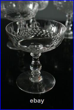 6 coupes à champagne en cristal de baccarat modèle Richelieu