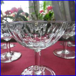 6 coupes a champagne en cristal de baccarat modèle lorraine signé
