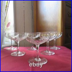 6 coupes a champagne en cristal de baccarat modèle proche a epron