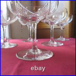 6 coupes a champagne en cristal de baccarat modèle proche a epron
