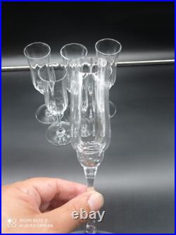 6 flutes à champagne en cristal de BACCARAT modèle CAPRI, signé, H 18,7 cm