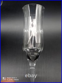 6 flutes à champagne en cristal de BACCARAT modèle CAPRI, signé, H 18,7 cm