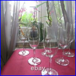 6 flûtes a champagne en cristal de Baccarat modèle perfection H 19,3 cm signé L2