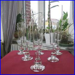 6 flutes a champagne en cristal de baccarat José par Boris Tabacoff signé