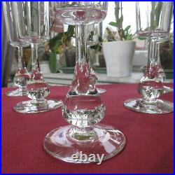 6 flutes a champagne en cristal de baccarat José par Boris Tabacoff signé