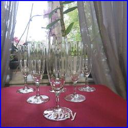 6 flutes a champagne en cristal de baccarat Montaigne optique signé