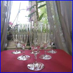 6 flutes a champagne en cristal de baccarat Montaigne optique signé