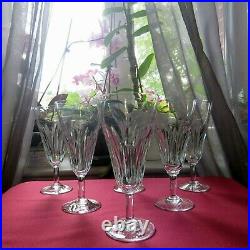 6 flûtes a champagne en cristal de baccarat modèle lorraine signé