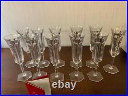 6 flûtes à champagne modèle Malmaison en cristal de Baccarat (prix à la pièce)