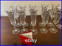 6 flûtes à champagne modèle Malmaison en cristal de Baccarat (prix à la pièce)