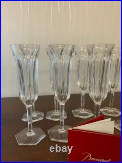 6 flûtes à champagne modèle Malmaison en cristal de Baccarat (prix à la pièce)