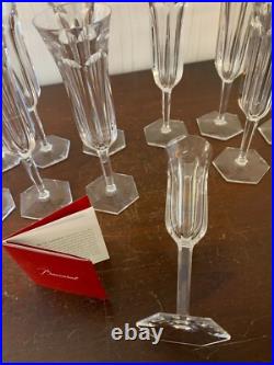 6 flûtes à champagne modèle Malmaison en cristal de Baccarat (prix à la pièce)