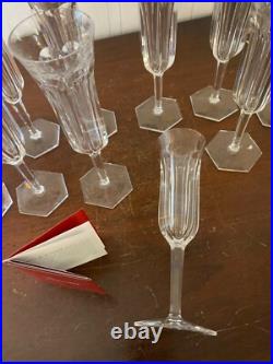 6 flûtes à champagne modèle Malmaison en cristal de Baccarat (prix à la pièce)