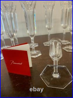 6 flûtes à champagne modèle Malmaison en cristal de Baccarat (prix à la pièce)