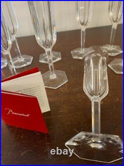 6 flûtes à champagne modèle Malmaison en cristal de Baccarat (prix à la pièce)
